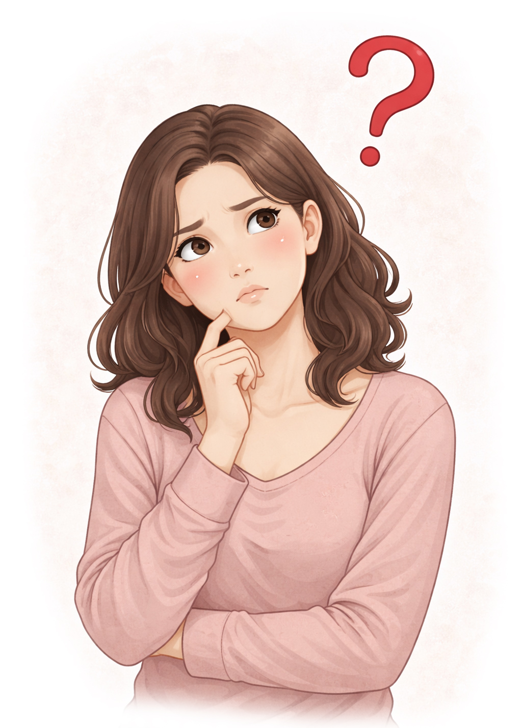 Kvinna som ser frågande ut